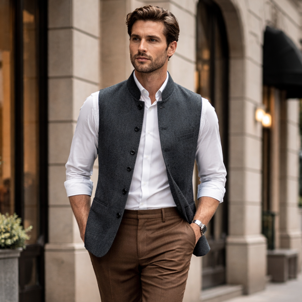 Luca - Gentleman's herringbone vest